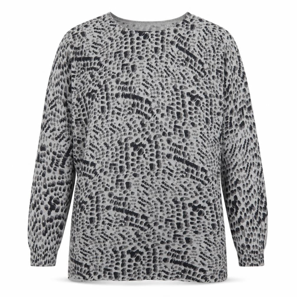 David Emanuel Womens Grey Animal Print  Pullover Jumper Size M