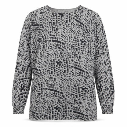 David Emanuel Womens Grey Animal Print  Pullover Jumper Size M