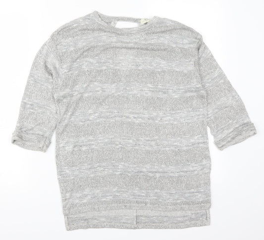 Papaya Womens Silver Striped  Pullover Jumper Size S