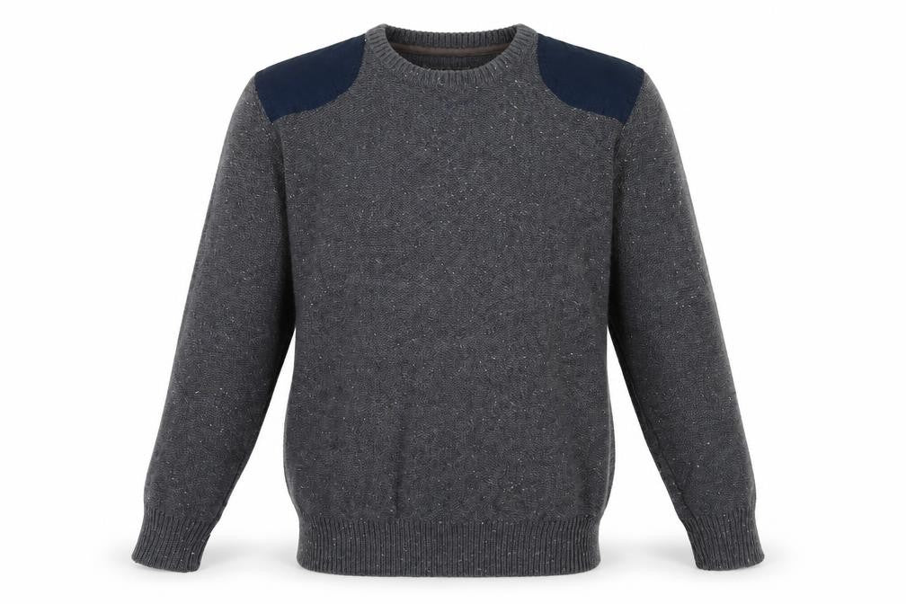 Easy Mens Grey  Knit Pullover Jumper Size M