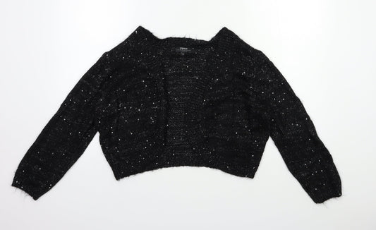 Papaya Womens Black  Knit Cardigan Jumper Size 14