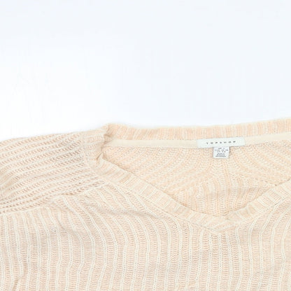 Topshop Womens Pink  Knit Pullover Jumper Size S