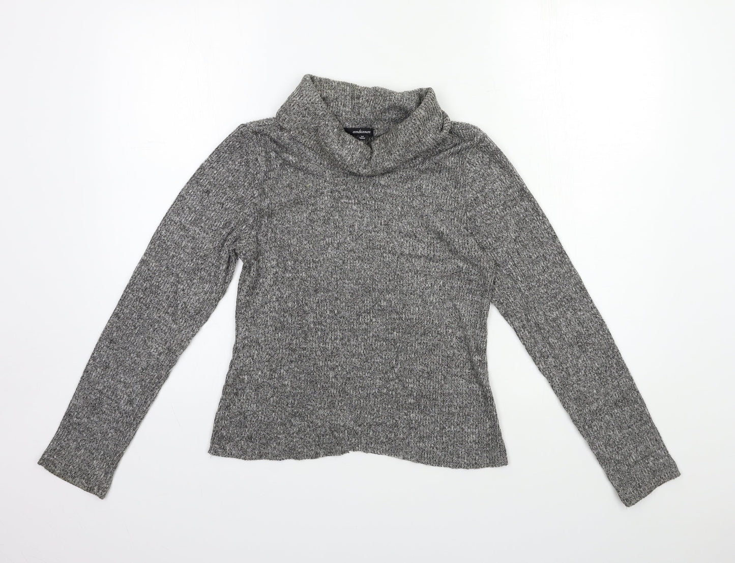 Ambiance Womens Grey  Knit Pullover Jumper Size M