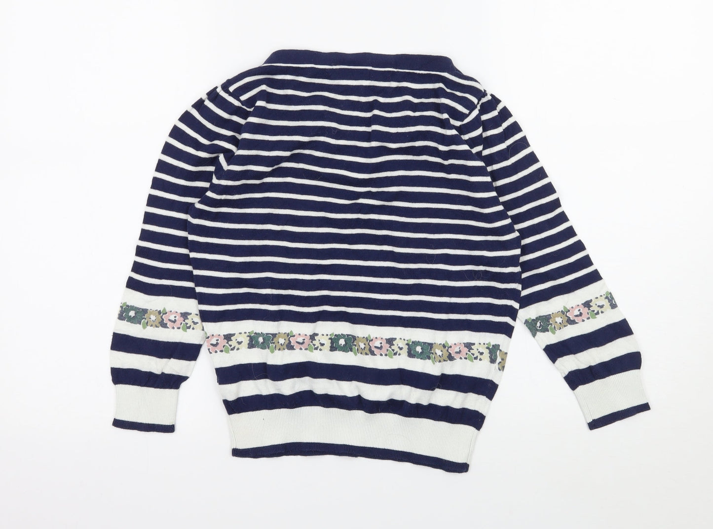 New Look Womens Blue Striped Knit Pullover Jumper Size 12