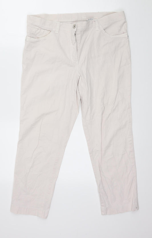 Gerry Weber Womens Ivory   Cropped Trousers Size 36 in L25 in