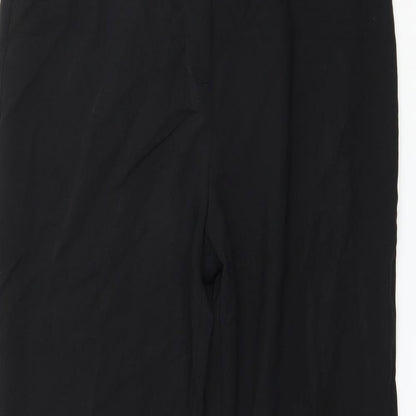 Close-up detail of Papaya women’s black trousers, size UK 10, 27-inch leg