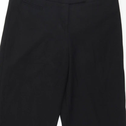 Close-up detail of Evie women’s black trousers, size UK 12, 32-inch leg