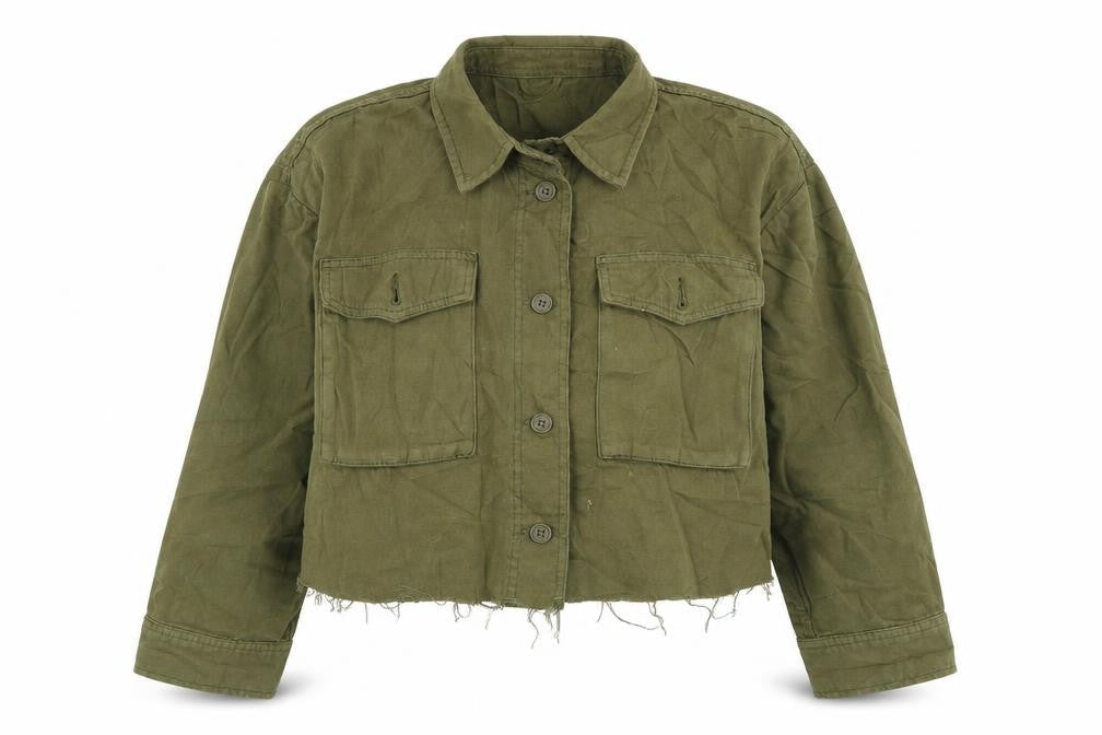 Topshop Womens Green  Denim Jacket  Size S