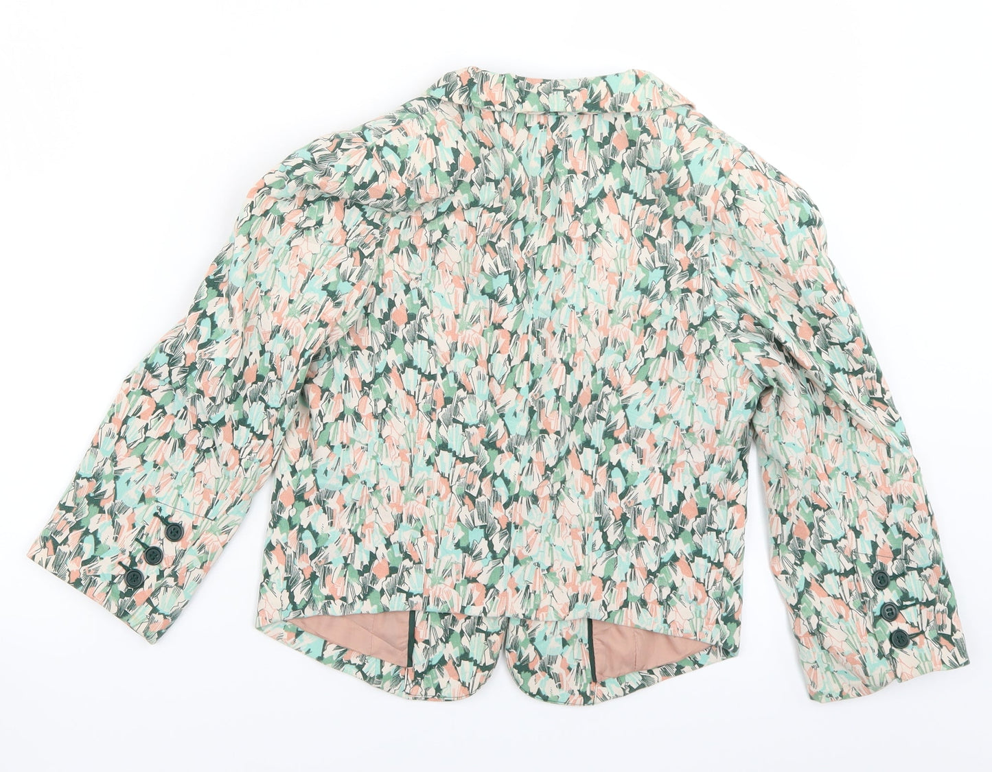 H&M Womens Green Geometric  Jacket Blazer Size 6