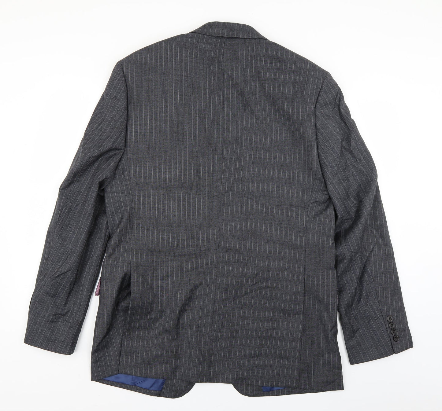 M&S Collection Mens Grey Striped  Jacket Blazer Size 40