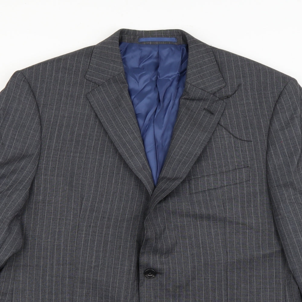 M&S Collection Mens Grey Striped  Jacket Blazer Size 40