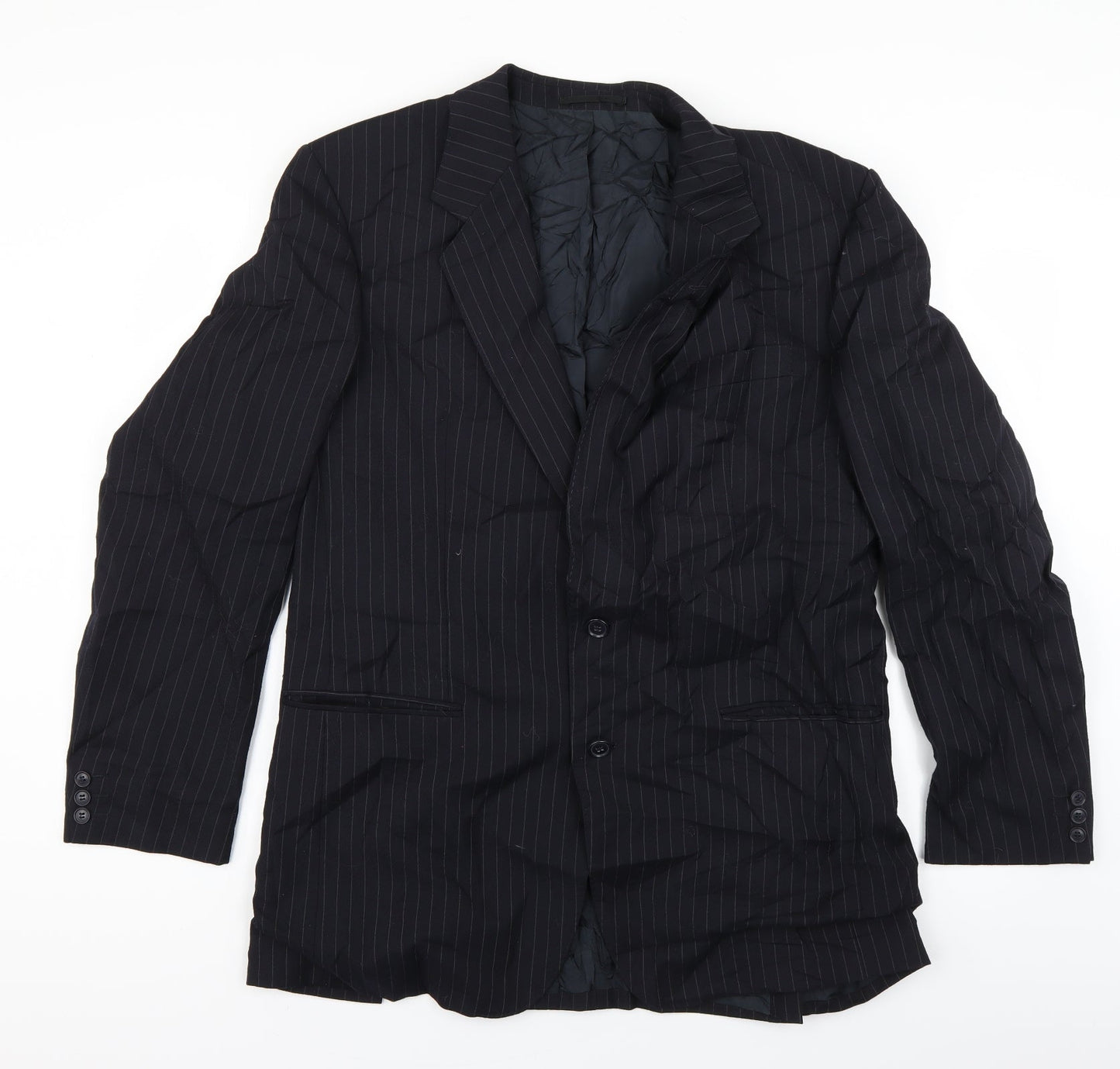 Varteks Mens Black Striped  Jacket Blazer Size 42