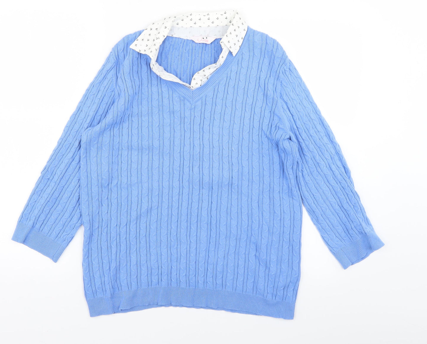 Julipa Womens Blue  Knit Pullover Jumper Size 12