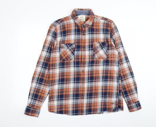 Easy Mens Multicoloured Check   Button-Up Size M