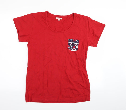 Board Angels Womens Red Solid  Top Pyjama Top Size 16