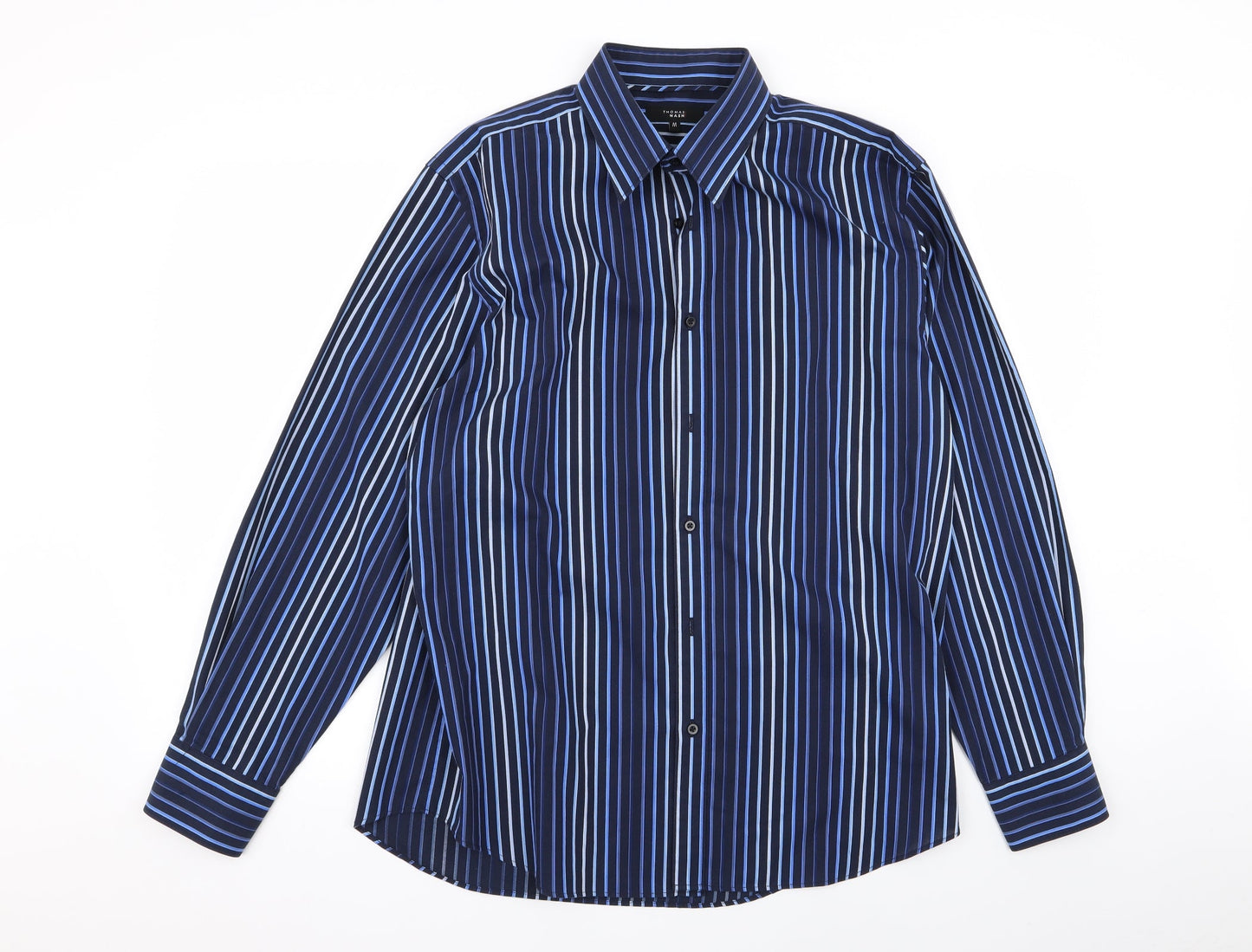 Thomas Nash Mens Multicoloured Striped   Button-Up Size M