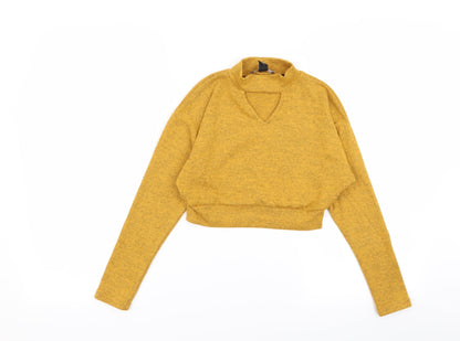 Additional front view of New Look girls’ yellow basic t-shirt, size 9, years