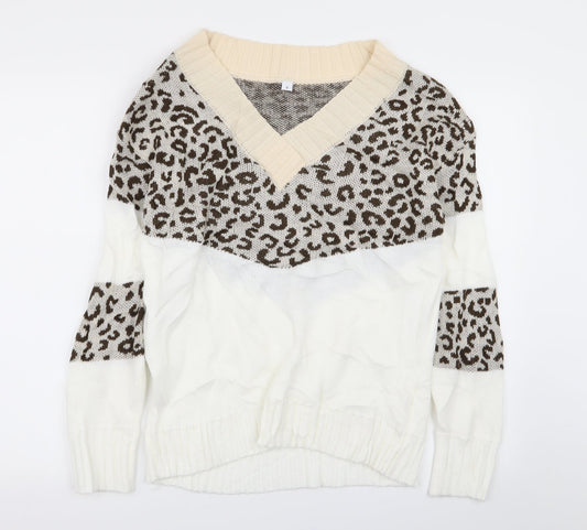 Preworn Womens Multicoloured Animal Print  Pullover Jumper Size S