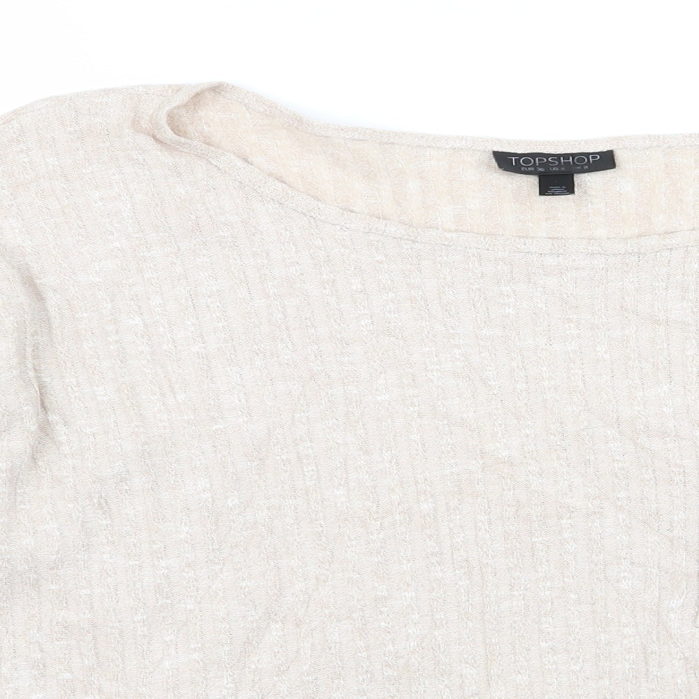 Topshop Womens Beige   Basic T-Shirt Size 8