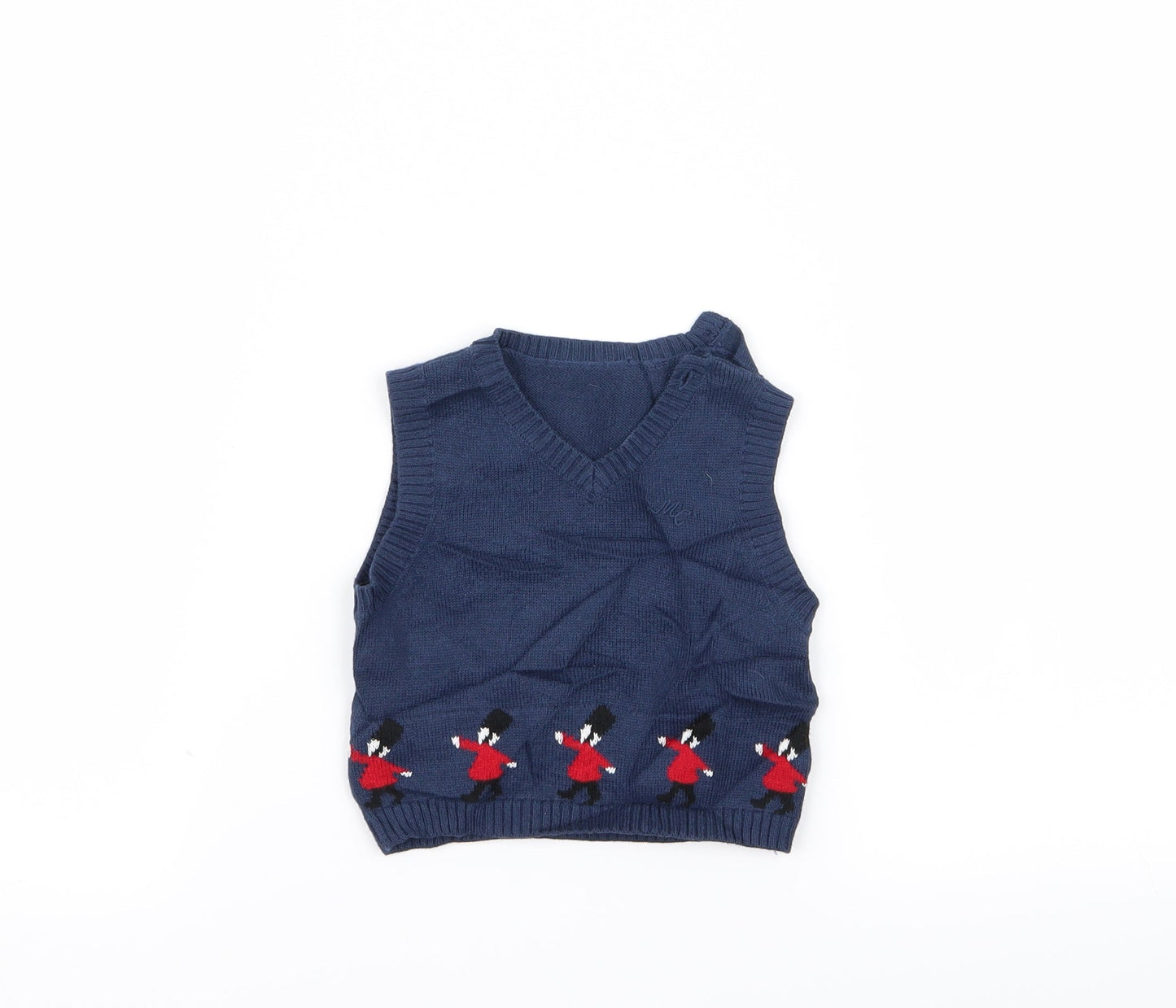 m Boys Blue Geometric  Pullover Jumper Size 0-3 Months