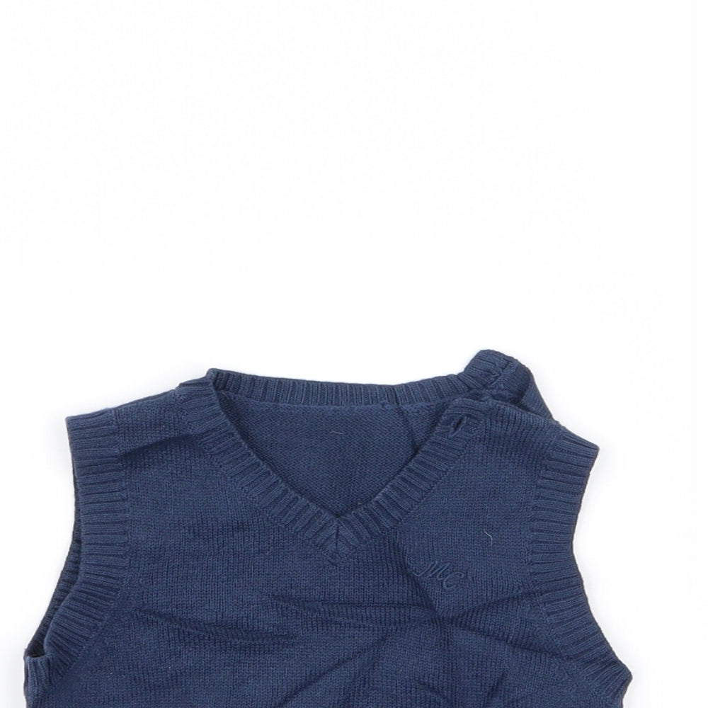 m Boys Blue Geometric  Pullover Jumper Size 0-3 Months