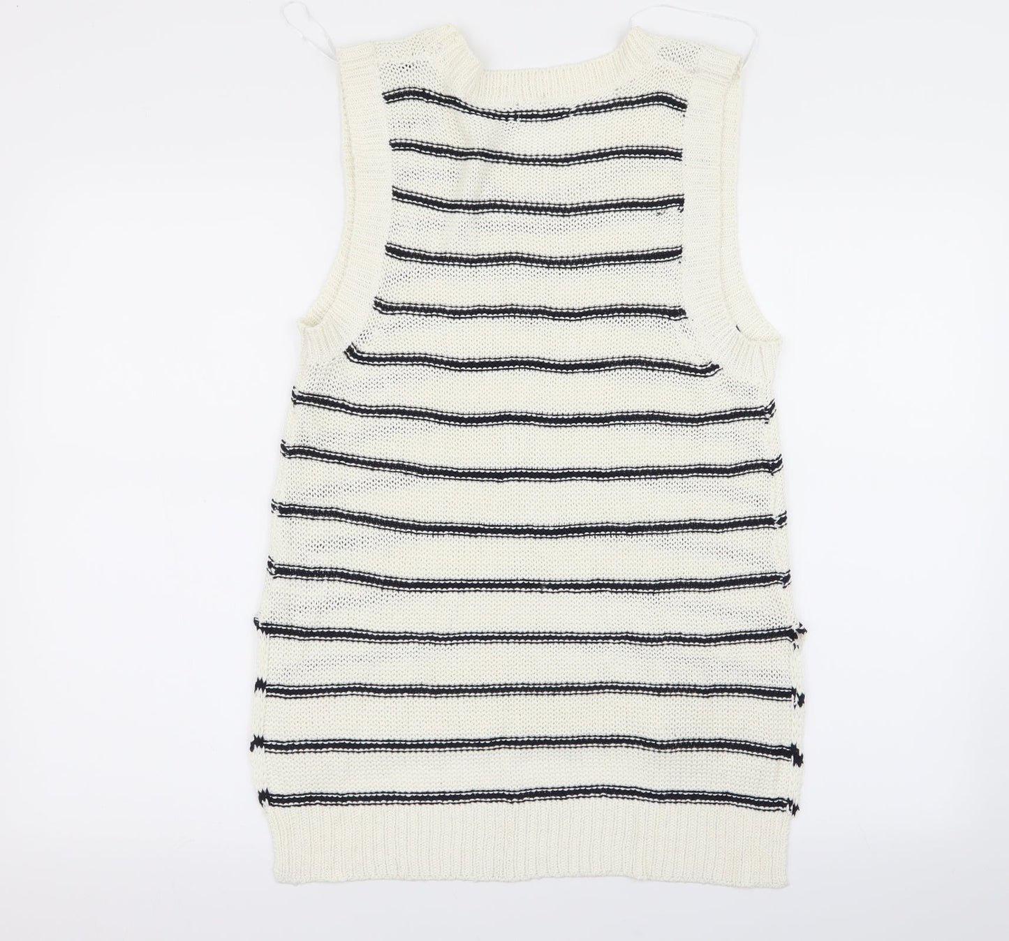 brave sou Womens White Striped  Pullover Jumper Size 12
