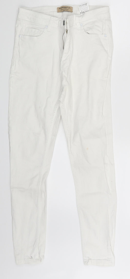 Forgina Womens White  Denim Skinny Jeans One Size
