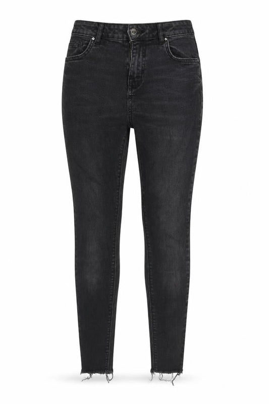 Front view of Denim Co. women’s grey denim skinny jeans, size UK 6, 25-inch leg