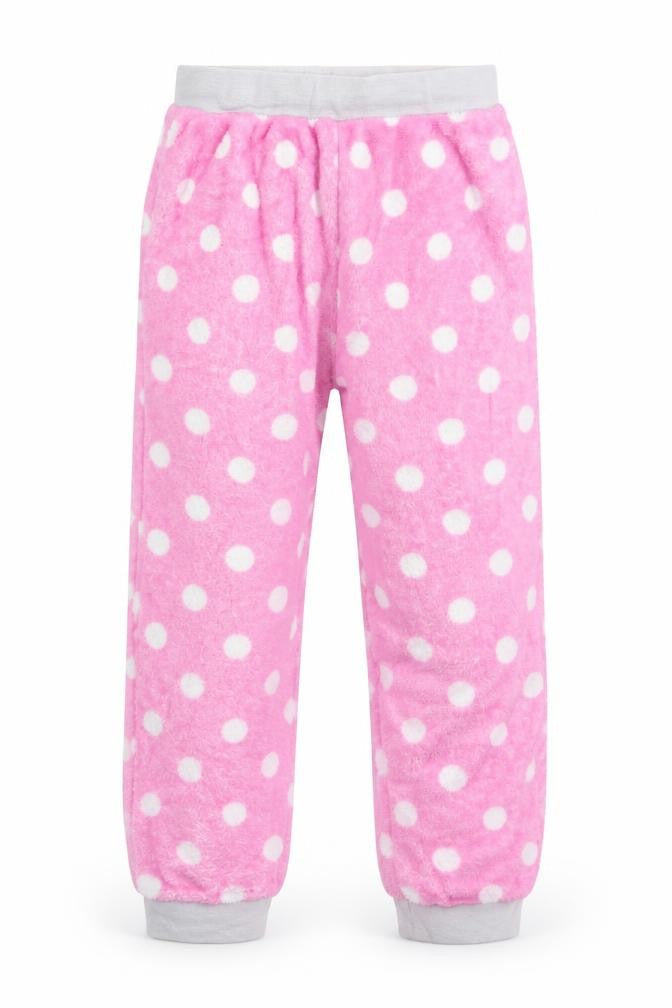 PJ Collections Girls Pink Polka Dot  Jogger Trousers Size 7-8 Years - Waist 18in