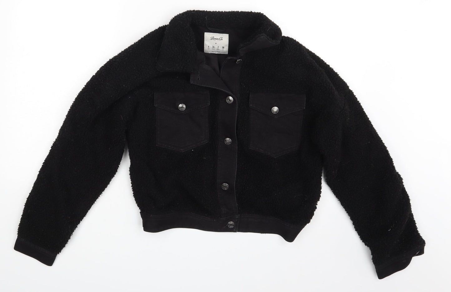 Denim & Co. Womens Black   Jacket Coat Size 6