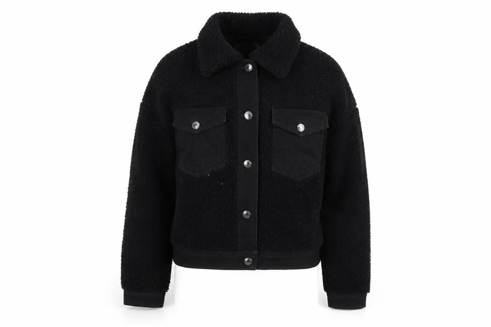 Denim & Co. Womens Black   Jacket Coat Size 6