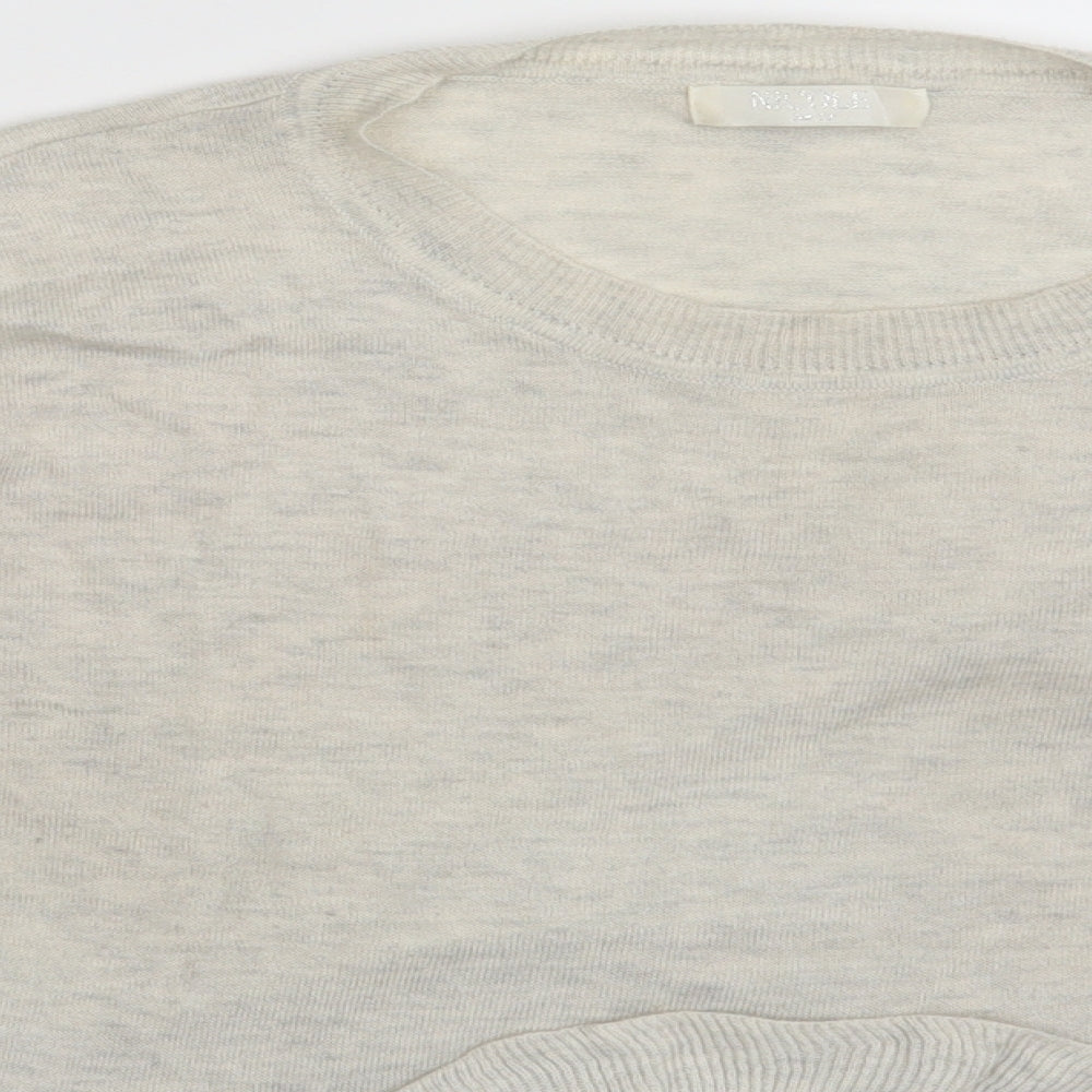 Nicole Womens Ivory Striped  Basic T-Shirt One Size