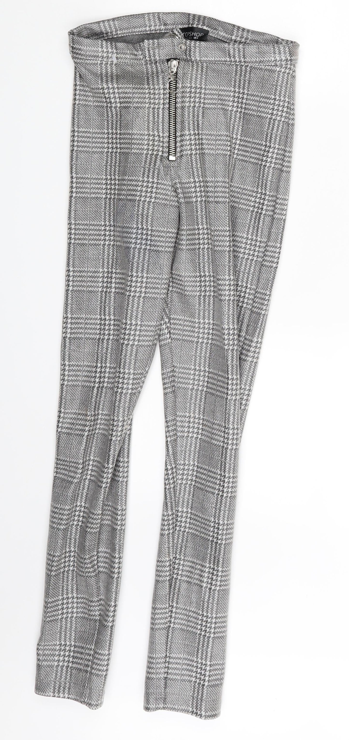 Topshop Womens Grey Geometric  Jegging Leggings Size 6 L25 in