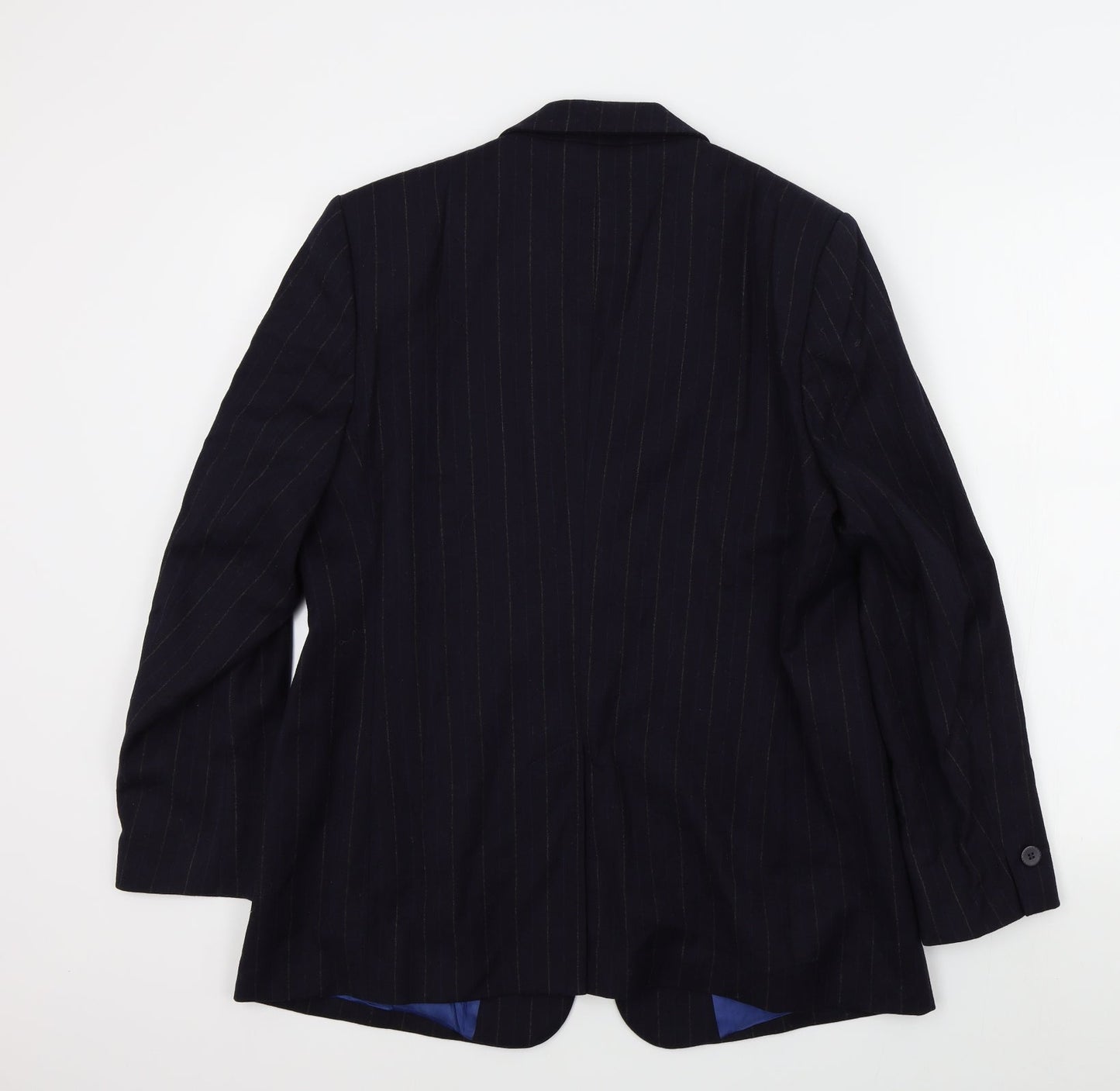 Preworn Womens Blue Striped  Jacket Blazer Size L