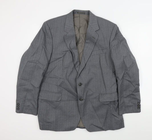 Wellington Mens Grey Striped  Jacket Suit Jacket Size 44
