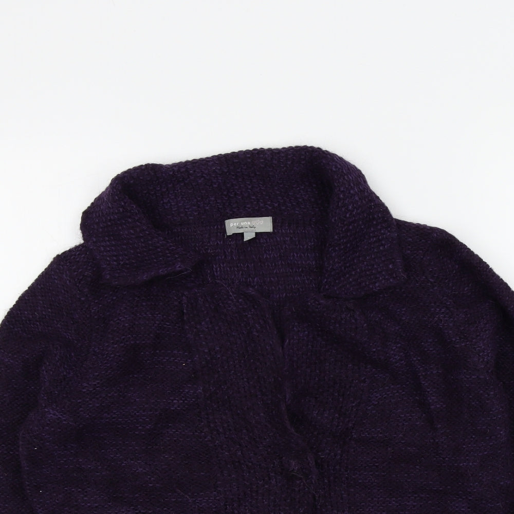 M&S Womens Purple   Cardigan Jumper Size M