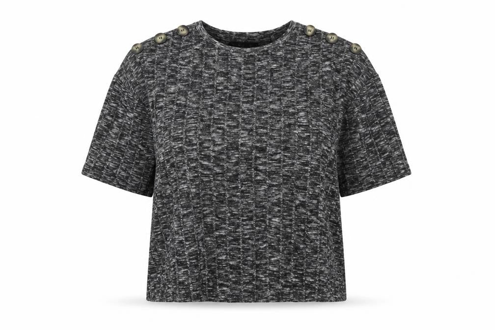 F&F Womens Grey Colourblock  Basic T-Shirt Size 12
