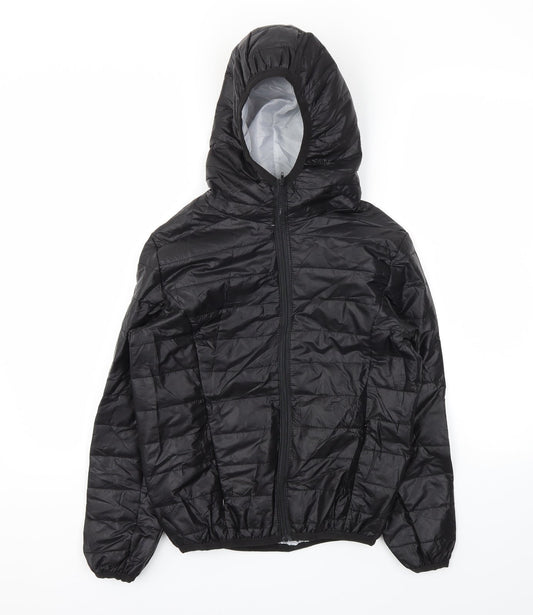 Preworn Boys Black   Basic Coat Coat Size S