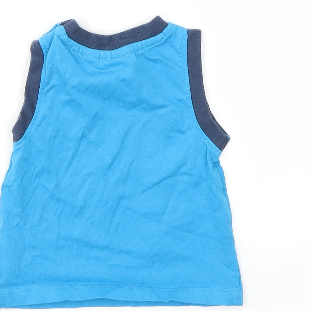 Liegelind Boys Blue Animal Print  Basic T-Shirt Size 3-6 Months