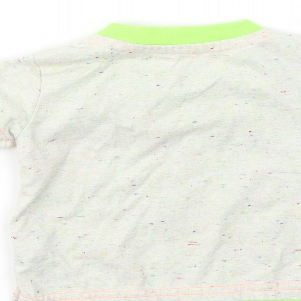 George Boys Ivory Animal Print  Basic Polo Size 3-6 Months
