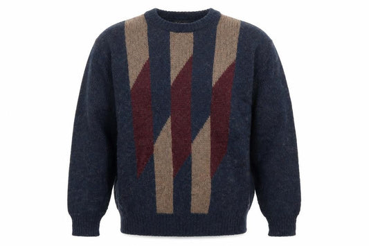 Banner Mens Blue Geometric  Henley Sweatshirt Size L