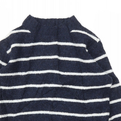 Next Womens Blue Striped  Pullover Jumper Size XS