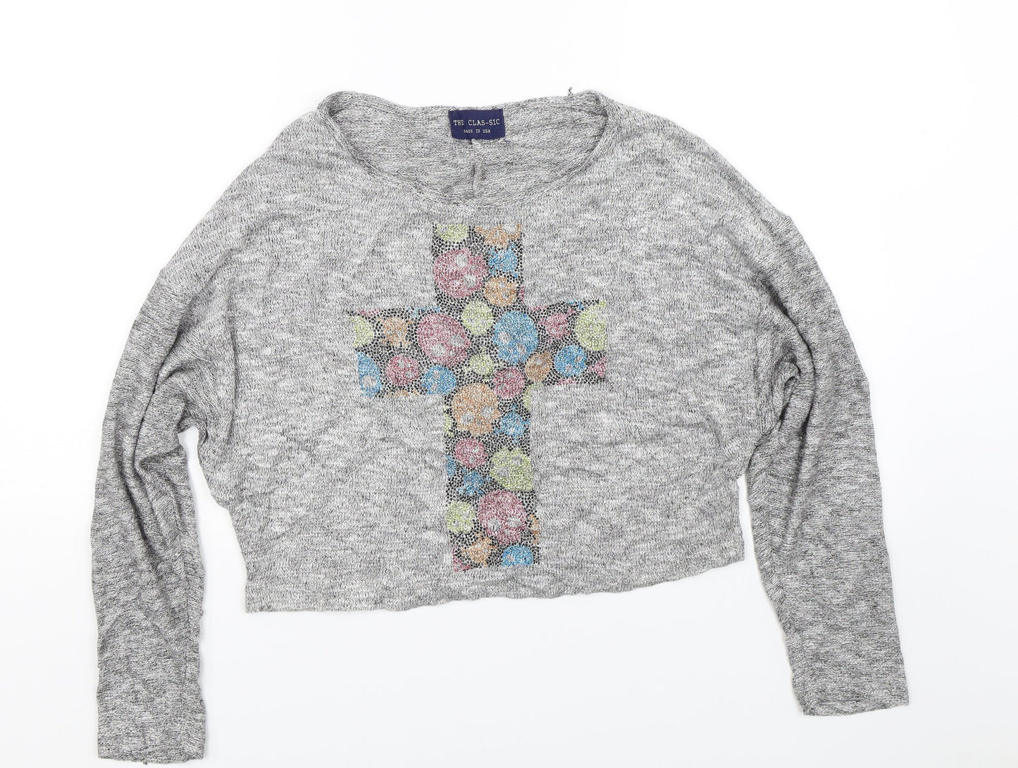 The Cla-sic Womens Grey   Pullover Jumper Size M  - Cross
