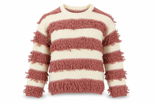 I love girlswear Girls Pink Striped Knit Pullover Jumper Size 10-11 Years
