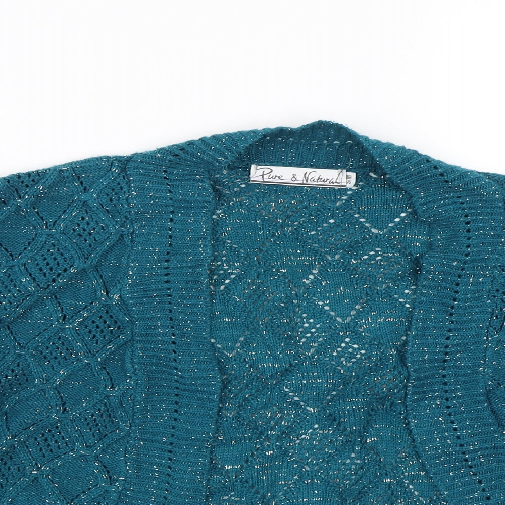 Pure & Natural Womens Blue  Knit Cape Jumper Size S