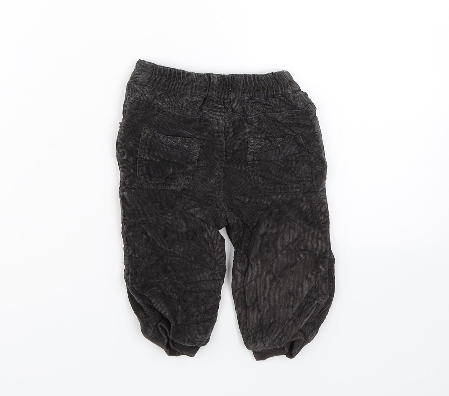 M&Co Boys Black  Corduroy Jogger Trousers Size 6-9 Months