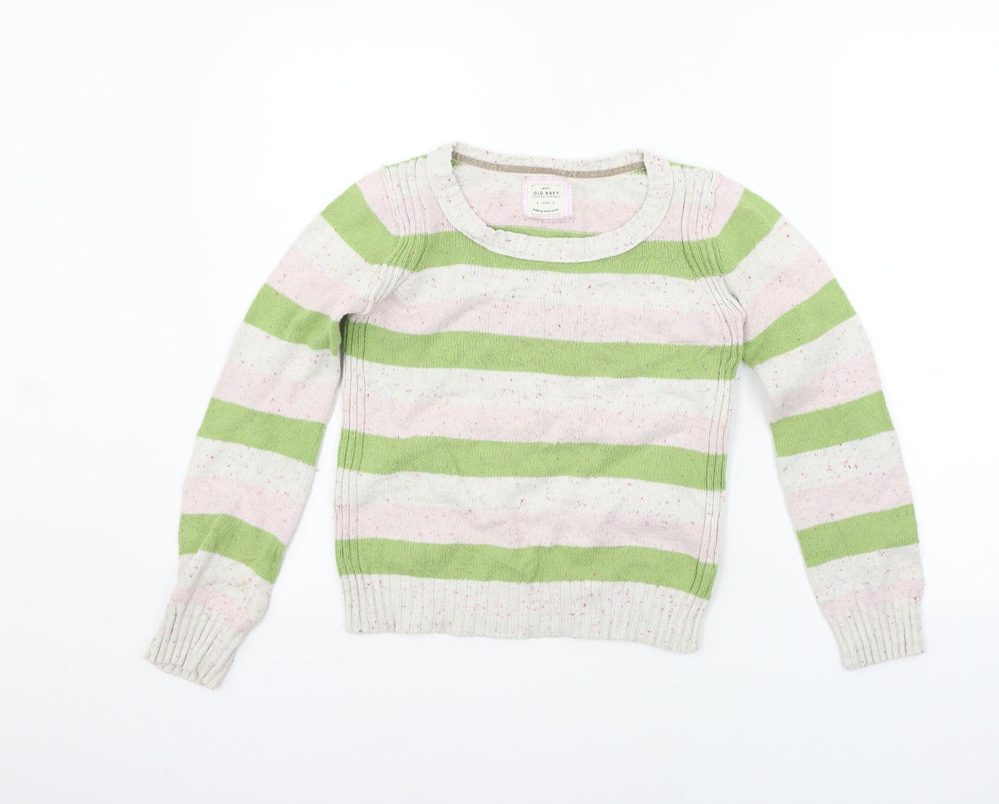 Old Navy Womens Green Striped  Pullover Jumper Size L
