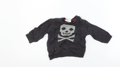 Additional front view of F&F girls’ grey geometric jumper, size 3-6, months
