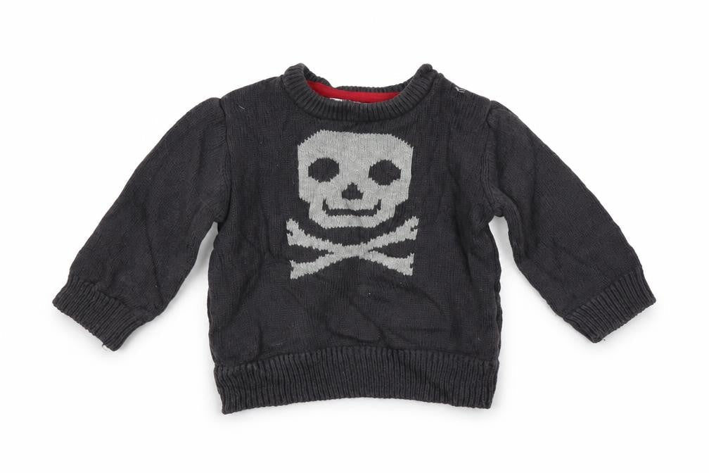 F&F Girls Grey Geometric  Pullover Jumper Size 3-6 Months