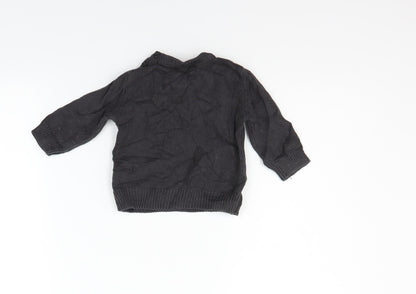 Back view of F&F girls’ grey geometric jumper, size 3-6, months